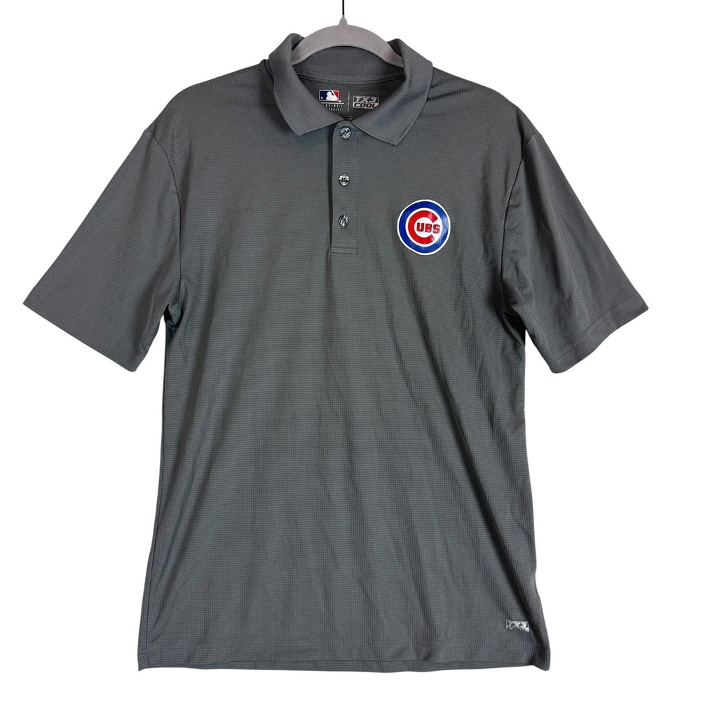 Chicago Cubs Shirt‎ Mens Medium Gray MLB Baseball Genuine Merchandise Polo TX3